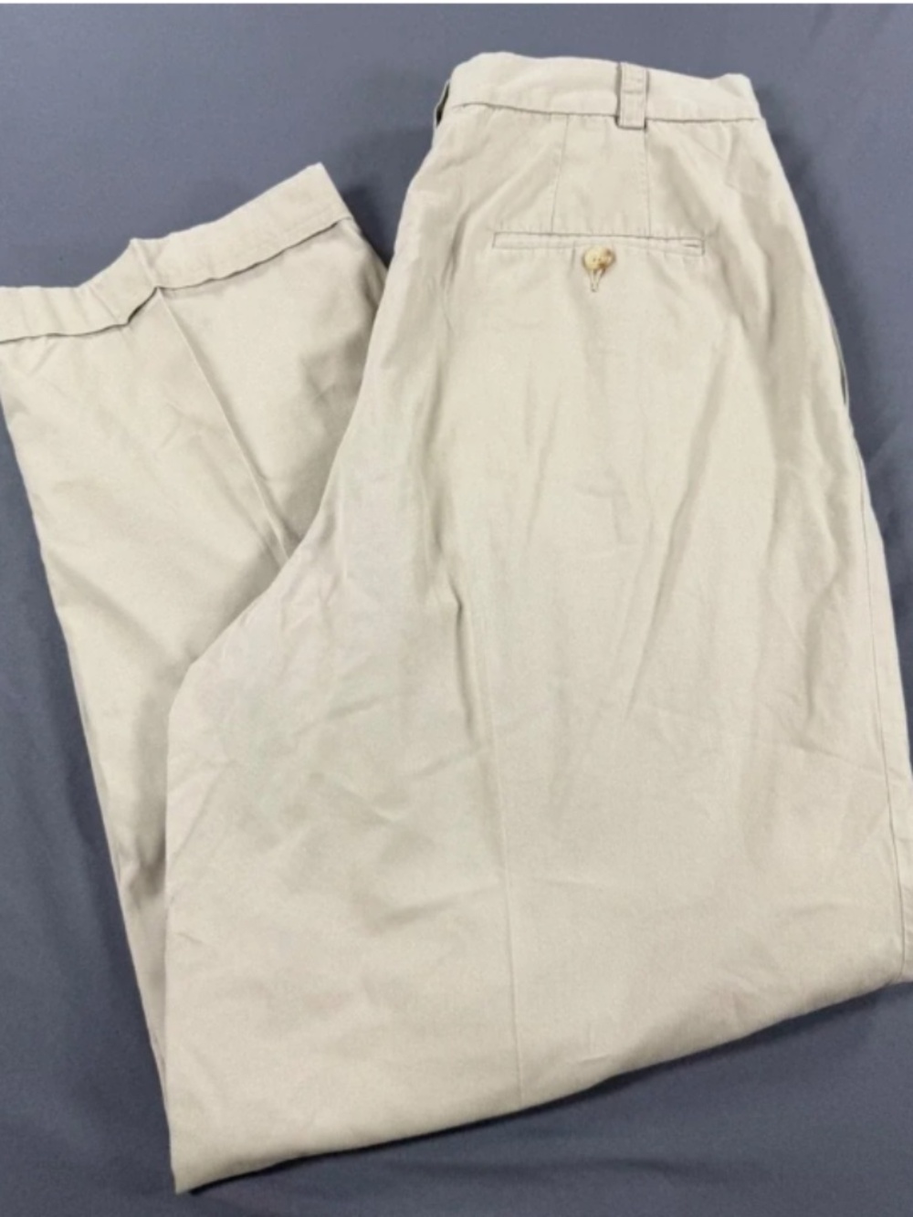 Vintage Ralph Lauren‎ Polo Sport Khaki Pleated Chino Pants Tan Cuffed Womens 12
